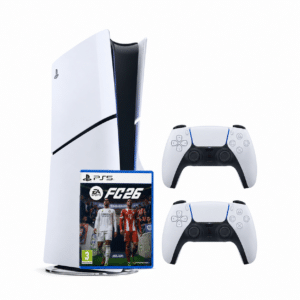 Ex Uk PlayStation 5 Console Slim – Bundle with 2 DualSense Wireless Controllers and FC26
